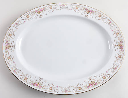 Rose Yard 16" Oval Serving Platter