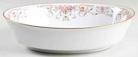 Rose Yard 9" Oval Vegetable Bowl