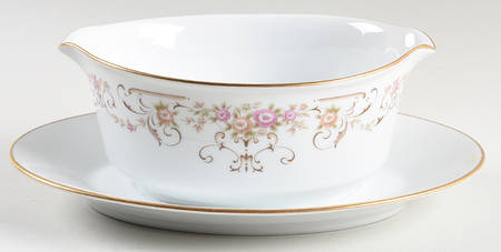 Rose Yard Gravy Boat with Attached Underplate
