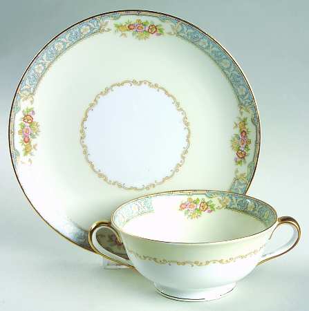 Royce Footed Cream Soup Bowl & Saucer Set