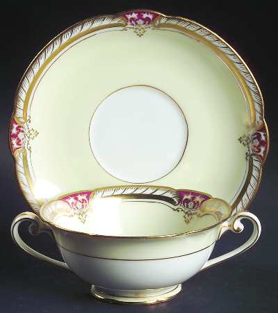 Rubigold Footed Cream Soup Bowl & Saucer Set