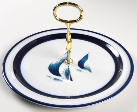 Running Free Round Serving Plate with Center Handle (Dp) Hc