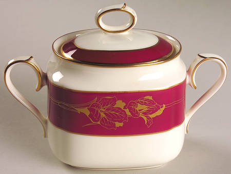 Ruby Garland Sugar Bowl & Lid