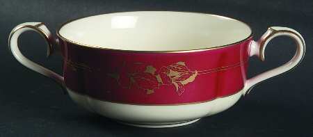 Ruby Garland Flat Cream Soup Bowl