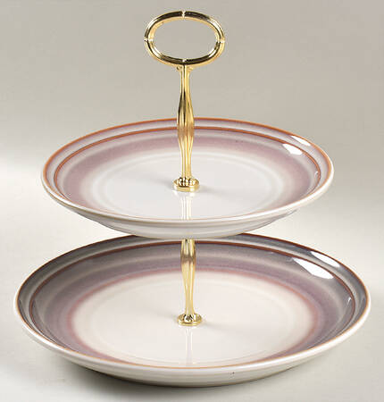 Russet 6 5/8"-10"  2 Tiered Serving Tray (Dp, Sp) HC