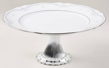 Sabetha Cake Stand with 4"-5" Metal Pedestal  Hc