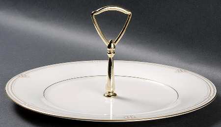 Satin Gown Round Serving Plate with Handle (DP)