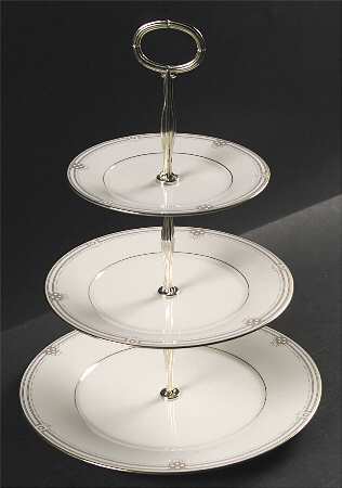 Satin Gown 13 7/8"-14 1/4" 3-Tiered Serving Tray(DP,SP,BB) HC