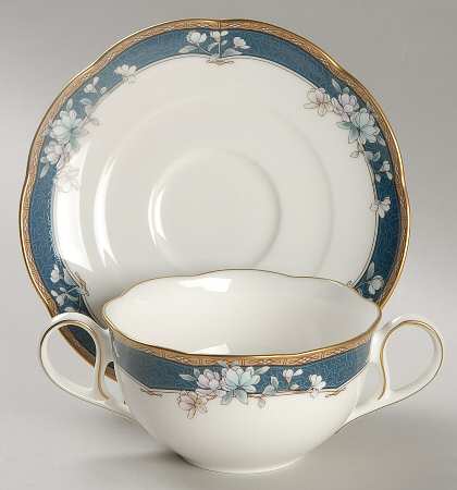Sandhurst Flat Cream Soup Bowl & Cup Saucer Set