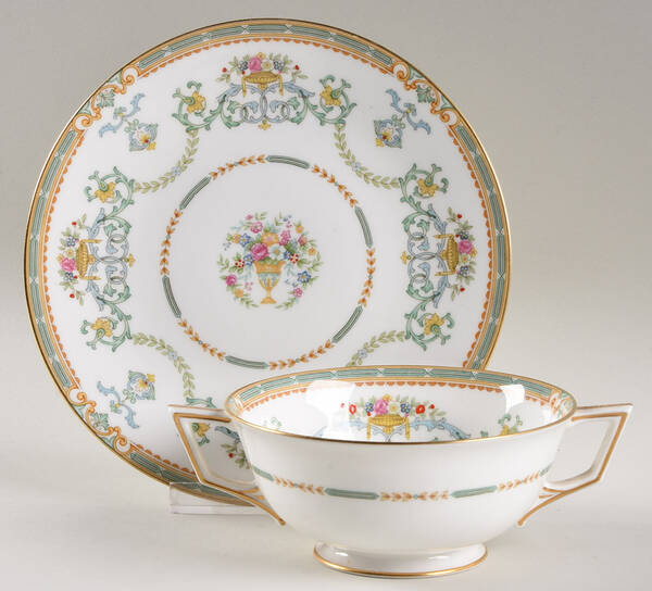 Saulsbury (No #, Smooth) Footed Cream Soup Bowl & Saucer Set
