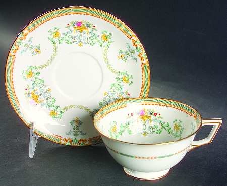 Saulsbury (No #, Smooth) Footed Cup & Saucer Set