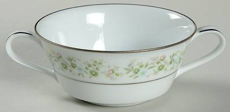 Savannah (Rim, Platinum) Footed Cream Soup Bowl