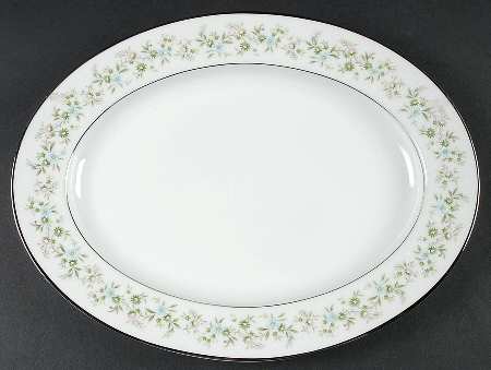 Savannah (Rim, Platinum) 11" Oval Serving Platter