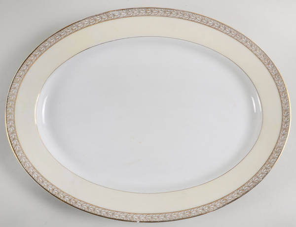 Savannah (Rim, Gold) 16" Oval Serving Platter