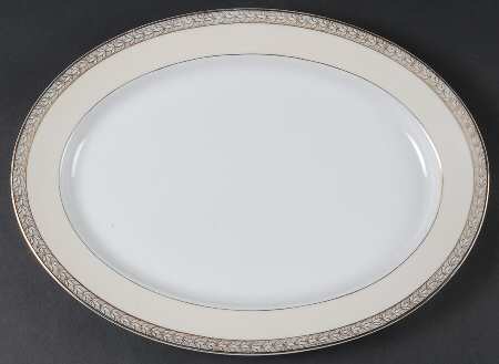 Savannah (Rim, Gold) 15" Oval Serving Platter