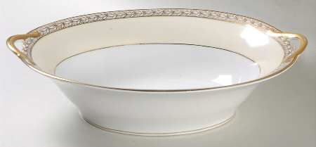Savannah (Rim, Gold) 10" Oval Vegetable Bowl