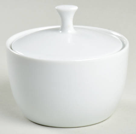 Savoy White Sugar Bowl & Lid