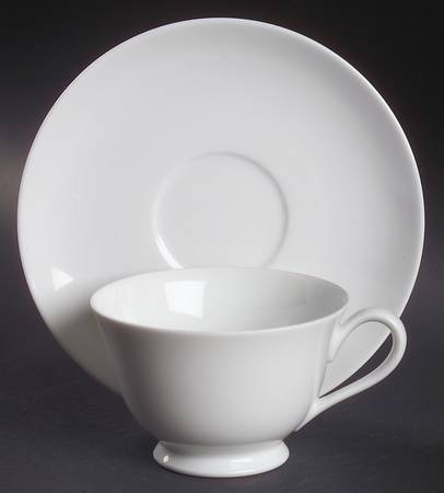 Savoy White Footed Cup & Saucer Set
