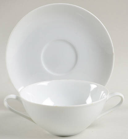 Savoy White Flat Cream Soup Bowl & Saucer Set