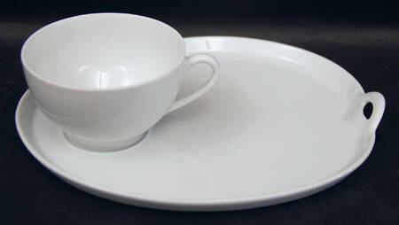 Savoy White Snack Plate & Cup Set