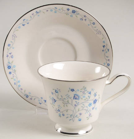 Serene Garden Footed Cup & Saucer Set