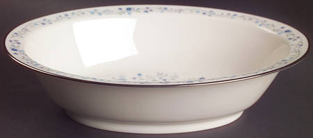 Serene Garden 10" Oval Vegetable Bowl