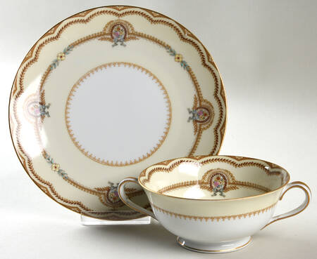 Serena Footed Cream Soup Bowl & Saucer Set