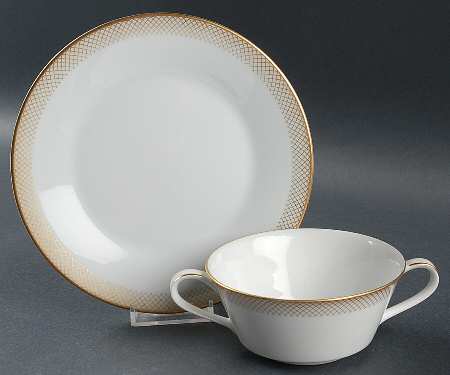 Seville Flat Cream Soup Bowl & Saucer Set