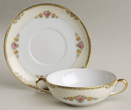 Severy Footed Cream Soup Bowl & Saucer Set