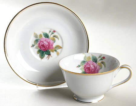 Sharon (Gold Trim) Footed Cup & Saucer Set