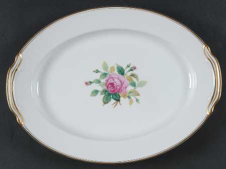 Sharon (Gold Trim) 13" Oval Serving Platter