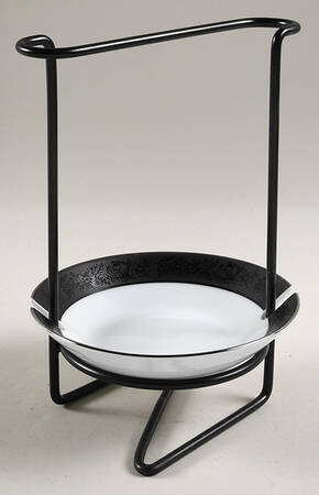 Sharon (Platinum Trim) 8"-8 1/4" Salad Serving Set/Utensil Holder  HC