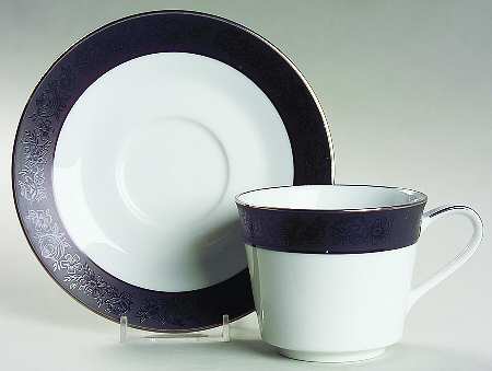 Sharon (Platinum Trim) Footed Cup & Saucer Set