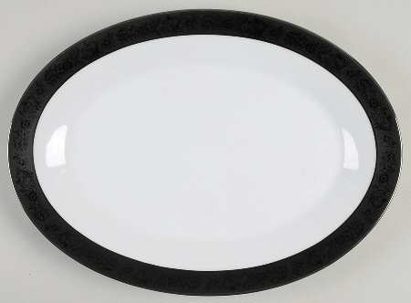 Sharon (Platinum Trim) 14" Oval Serving Platter