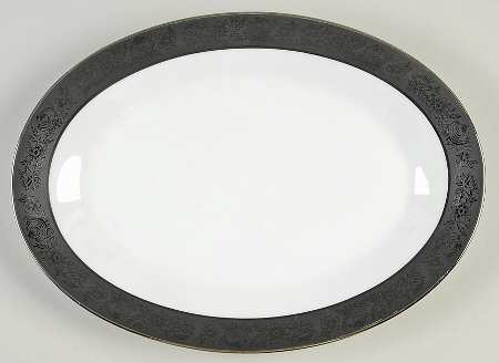 Sharon (Platinum Trim) 12" Oval Serving Platter