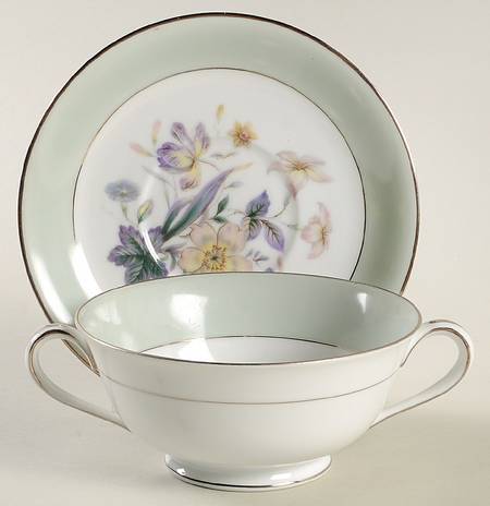 Shasta Footed Cream Soup Bowl & Saucer Set