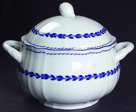 Simplicity In Blue Round Covered Vegetable