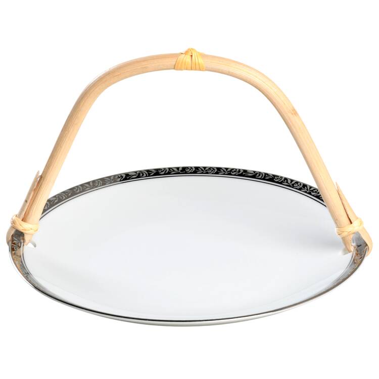 Silvester 5 3/8"-5 5/8" Bamboo Handled Serving Plate  HC
