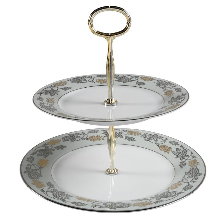 Silvine 6 5/8"-10"  2 Tiered Serving Tray (Dp, Sp) HC