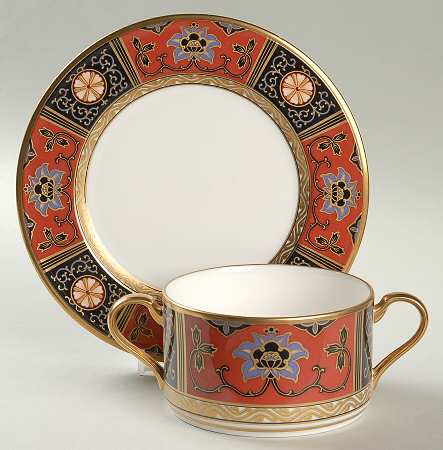 Silk Winds Cream Soup Bowl & Bread Plate/Saucer Set