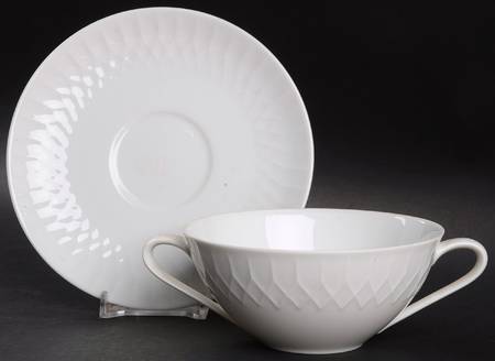 Snowden Flat Cream Soup Bowl & Saucer Set