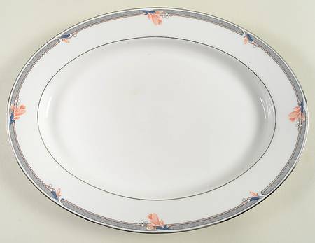 Snow Petal 13" Oval Serving Platter