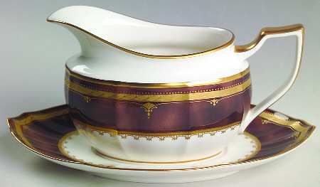Solemn Amber Gravy Boat & Underplate