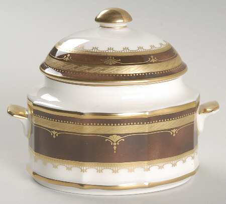 Solemn Amber Sugar Bowl & Lid