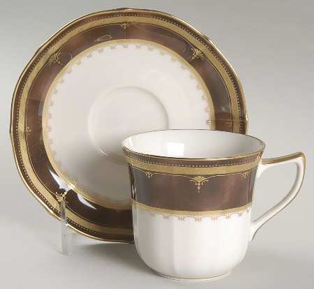 Solemn Amber Flat Cup & Saucer Set