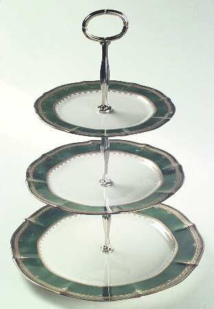 Solemn Emerald 13 7/8"-14 1/4" 3-Tiered Serving Tray(DP,SP,BB) HC