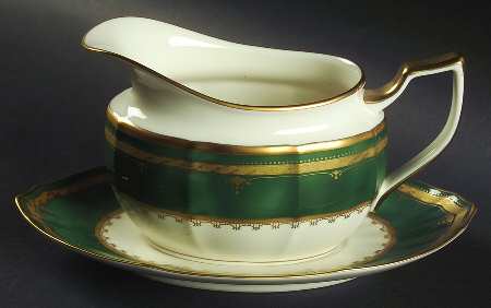 Solemn Emerald Gravy Boat & Underplate