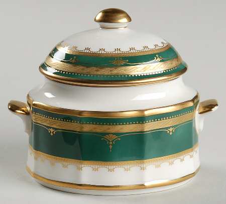 Solemn Emerald Sugar Bowl & Lid