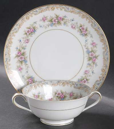Somerset Footed Cream Soup Bowl & Saucer Set