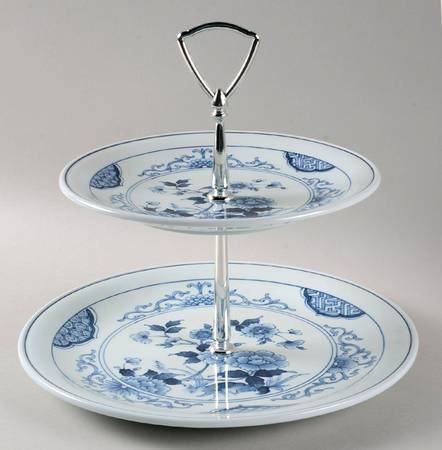 Sometsuke 2 Tiered Serving Tray (Dinner & Salad Plate)